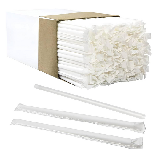 Clear Plastic Individually Wrapped Jumbo Straws - 500ct (7.75in)