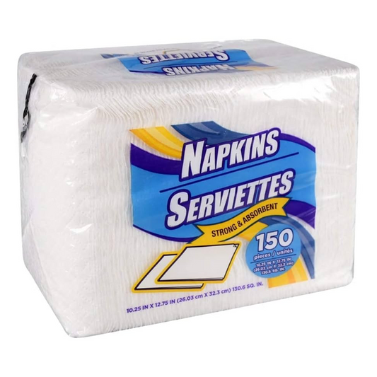 Napkins White Paper 13.25"x10.25" - 150ct