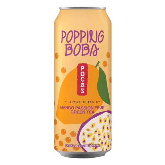 Pocas Popping Boba Mango Passion Fruit Green Tea - 16.5oz