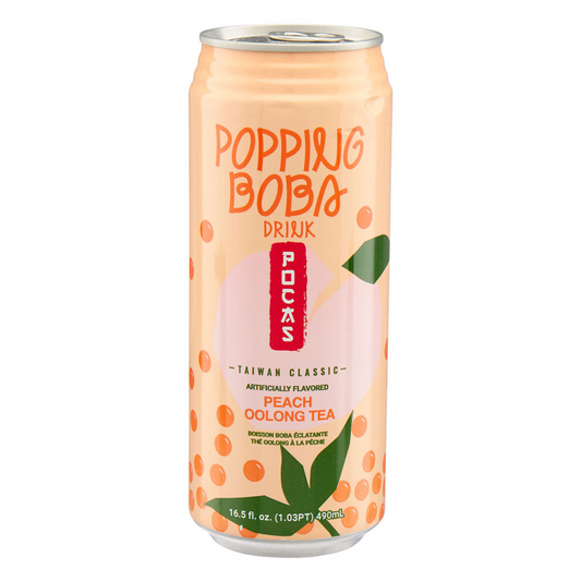 Pocas Popping Boba Peach Oolong Tea - 16.5oz